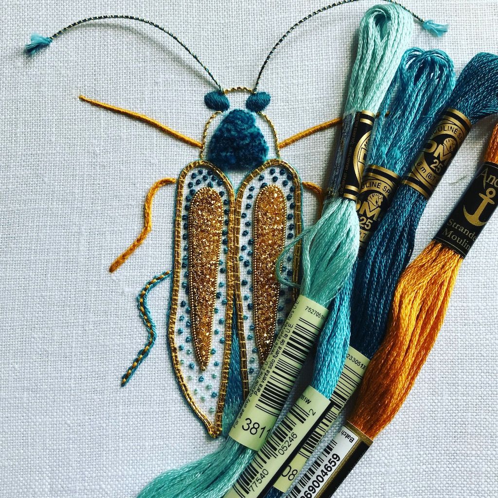 Goldwork, Silk Shading and Surface Stitch Beetle - Three Techniques in Three days